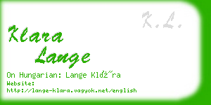 klara lange business card